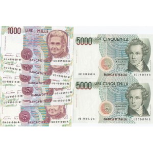 Italy 5000 & 1000 Lire 1985,90 (8)