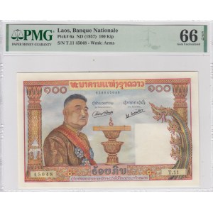 Laos 100 Kip 1957 PMG66EPQ
