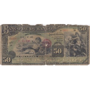 Mexico 50 Pesos 1900 Banco de Durango