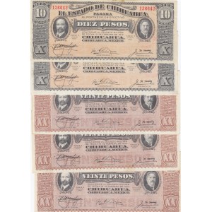 Mexico 10 & 20 Pesos 1914 (5) Chihuahua