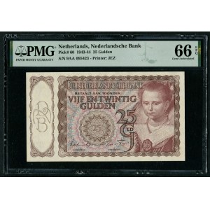 Netherlands 25 Gulden 1943-1944 - PMG 66 EPQ Gem Uncirculated