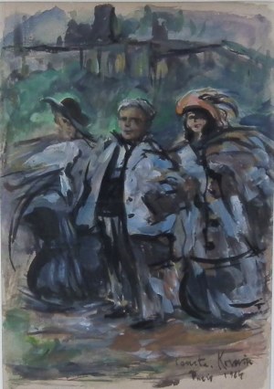 Konstantin A.Korovin(1861-1939),Portret Fiodora Szalapina z dwoma kobietami,1924