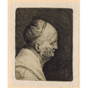 J.P.Norblin - Head of an old man writing, 1781