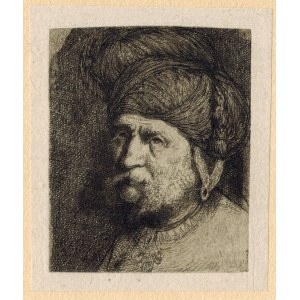 J.P.Norblin - Male head [Turk?] in a veil with fontaz, 1784