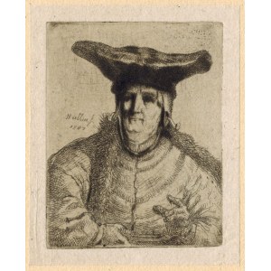 J.P.Norblin - Bust of an old woman in a wide bonnet, 1787