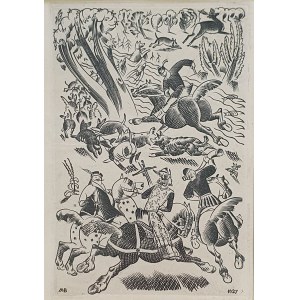 Michal Perennial, n.t. Deer hunting, copperplate, 1927