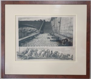 Kamieński Antoni : Paryż poza wystawą. Wyspa Św. Ludwika., akwaforta 1917