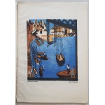 Konarska Janina, Port [Marseille], farebný drevorez, 1930