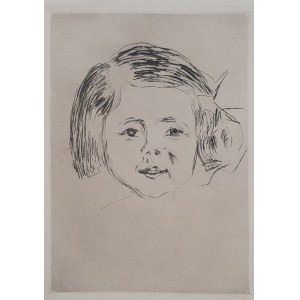 Munch Edvard, Kinderkopf (dětská hlava), avkaforta, 1908