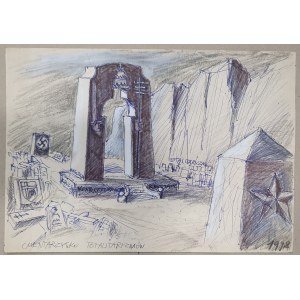 Antuszewicz Mieczysław, Cmentarzysko totalitaryzmów, rysunek, 1998