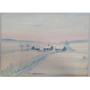 Antuszewicz Mieczysław, Frosty morning, watercolor
