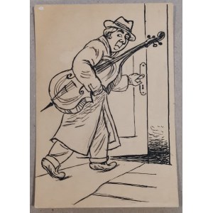Daszewski Wladyslaw - The cellist, drawing, 1954