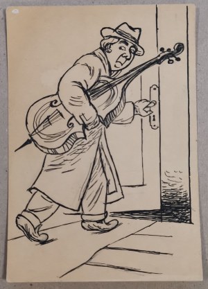 Daszewski Władysław - Wiolonczelista, rysunek, 1954