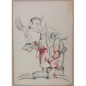 Kleczyński T. - karykatura Hitlera - Żniwo Kapitału 1939-1945, rysunek