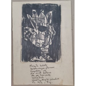 Kupczyński Zbigniew, Płakała kobieta [abstrakcyjny ekspresjonizm], rysunek