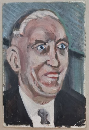 Lenica Alfred, Autoportret (?), 1953 (gwasz, techniki mieszane?)