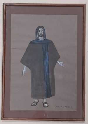Polewka Jan - Cyrenejczyk, rysunek, projekt scenograficzny 1982r.