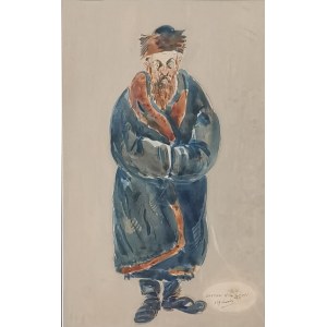 Rogalski Gustaw, Chudobný Žid, akvarel 1929
