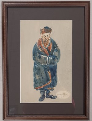 Rogalski Gustaw, Ubogi Żyd, akwarela 1929