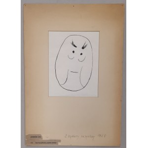 Stopka Andrzej, Józef Cyrankiewicz, ink drawing, (1968?)