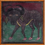 Edward Saidi Tingatinga (1932 Tunduru - 1972 Dar es Salaam), Afrikanischer Büffel, 1968-1972