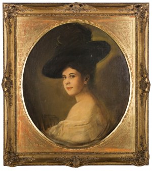 Bolesław Szańkowski (1873 Pogwizdowo - 1953 Fischbachau/Bawaria), Portret śpiewaczki operowej Hermine Bosetti, 1900 r.