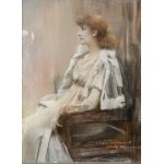 Teodor Axentowicz (1859 Braszów/Rumunia - 1938 Kraków), Portret Sarah Bernhardt w trzecim akcie 