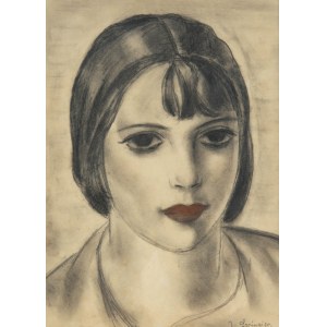 Zygmunt Szpinger (1901-1960 Poznań), Portrait of a woman in art-deco style