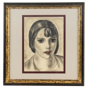 Zygmunt Szpinger (1901-1960 Poznań), Portret kobiecy w stylu artdeco