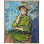 Edmund Burke (b. Warsaw 1912 - d. 1999 there), Lady in a Green Dress, 1967.
