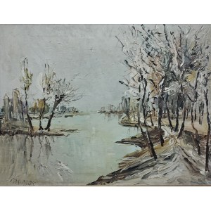 Maciej Ciok (geb. 1938), Landschaft am Fluss.