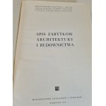 MALINOWSKI Kazimierz - SPIS ZABYTKÓW ARCHITEKTURY I BUDOWNICTWA Tom I Wydanie 1
