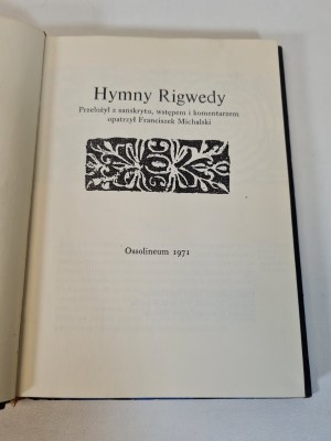 MICHALSKI Franciszek - HYMNY RIGWEDY Wyd. 1971