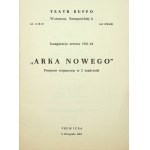 [THEATRAL PROGRAM] THE ARK OF THE NEW, directed by Adam HANUSZKIEWICZ, 1961.