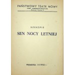 [PROGRAM TEATRALNY] SEN NOCY LETNIEJ, reż. Ryszard ORDYŃSKI, 1952