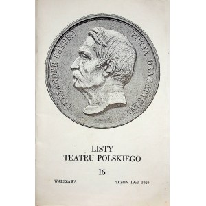 [THEATRICAL PROGRAM] LETTERS OF THE POLISH THEATER NO. 16, SEASON 1958-1959