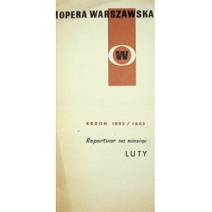 [PROGRAM TEATRALNY] Repertuar OPERA WARSZAWSKA, luty 1963