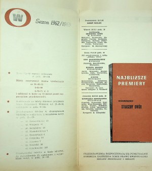 [PROGRAM TEATRALNY] Repertuar OPERA WARSZAWSKA, luty 1963