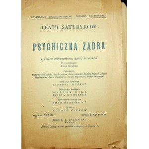 [PROGRAM TEATRALNY] PSYCHICZNA ZADRA, reż. Tadeusz MUSKAT, 1954