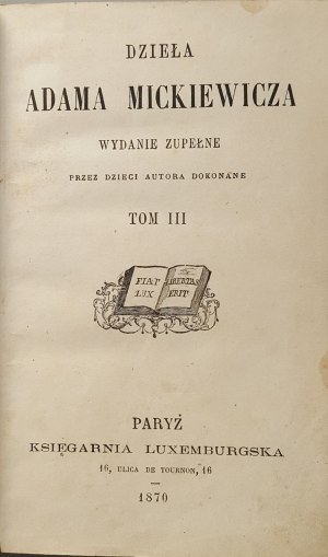 MICKIEWICZ Adam - PAN TADEUSZ PARYŻ 1870