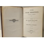 MICKIEWICZ Adam - PISMA ZUPEŁNE EDITION TOM X Cours de littérature Slave Edition 1860.
