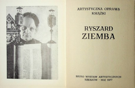 ZIEMBA Ryszard Katalog Wystawy Artystyczna Oprawa Książki maj 1977