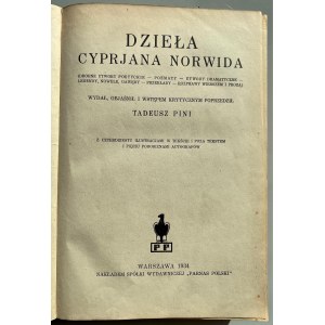 Tadeusz Pini, Dzieła Cyprjana Norwida 1934 r.