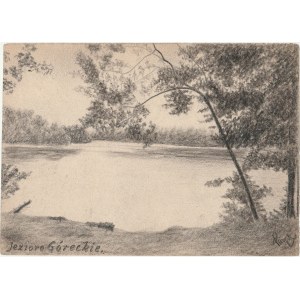 POZNAŃ. Widok na Jezioro, rys. ołówkiem autorstwa M. Paszyńskiego, ...