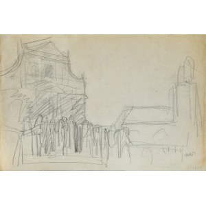 Wojciech WEISS (1875-1950), Ansicht der Kirche St. Peter und St. Paul und der Kirche St. Andreas in Krakau