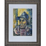 Aleksander KOBZDEJ (1920-1972), Portret mężczyzny w kapeluszu