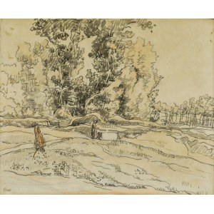 Jean PESKÉ (1870-1949), Landschaft mit Frauen