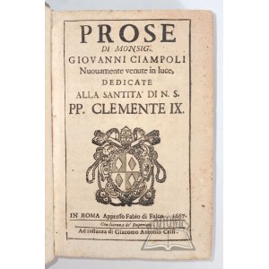 CIAMPOLI Giovanni, Prosa von Monsig (...).