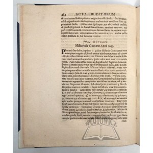 (HEWELIUSZ Jan), Acta Eruditorum anno MDCLXXXIII publicata [...].