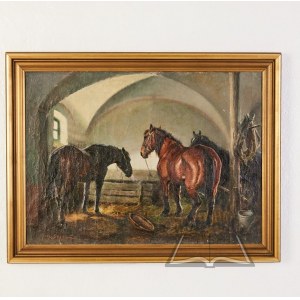 STĘPIEŃ Jan (1895-1976), Motyw z końmi.